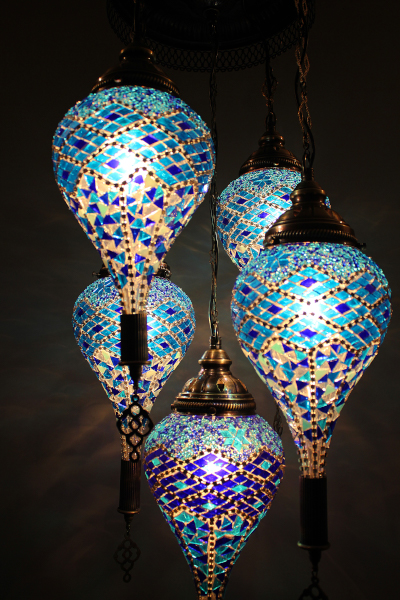 5in1 Bullet Glass Mosaic Sultan Chandalier